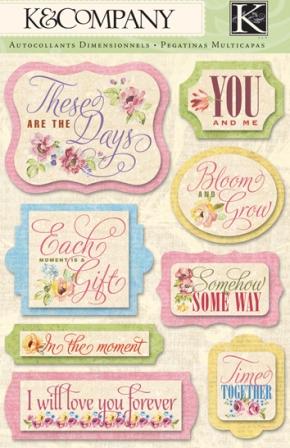 K & Company Watercolor Bouquet - Word Grand Adhesions