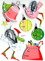 K&Co Christmas Grand Adhesions - Holiday Bell Gift Tags (430433)