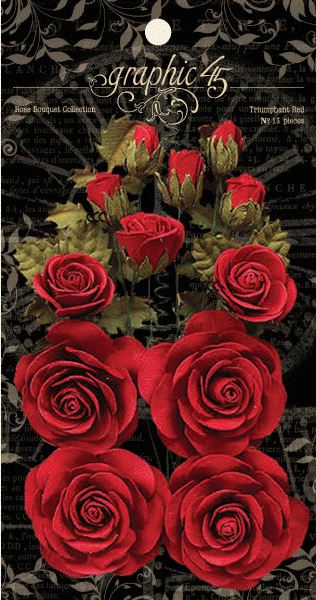 Graphic 45 Rose Bouquet - Triumphant Red