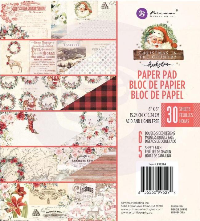 Prima Marketing Christmas in The Country Paper Pad 6