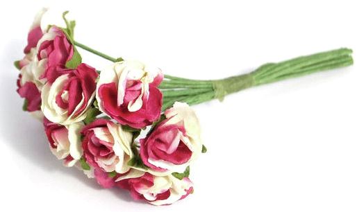 Flowers - Sonia Spray Rose 18mm - CREAM/BURGUNDY (B1635CM\BG )