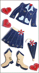 3D Decorative Stickers - Bluit Skirt & Jacket  Set (BN414)