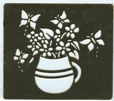 Budget Brass Embossing Stencil - Flower Vase