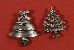 Christmas Tree Brads - Silver