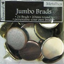 Jumbo Round Brads - Metallics