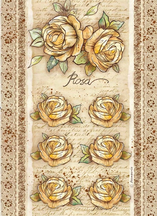 Stamperia Antonis Tzanidakis Rice Paper A4 - ROSE (DFSA4380)