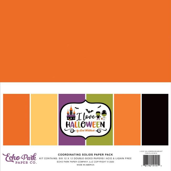 Echo Park I Love Halloween Double-Sided Solid Cardstock
