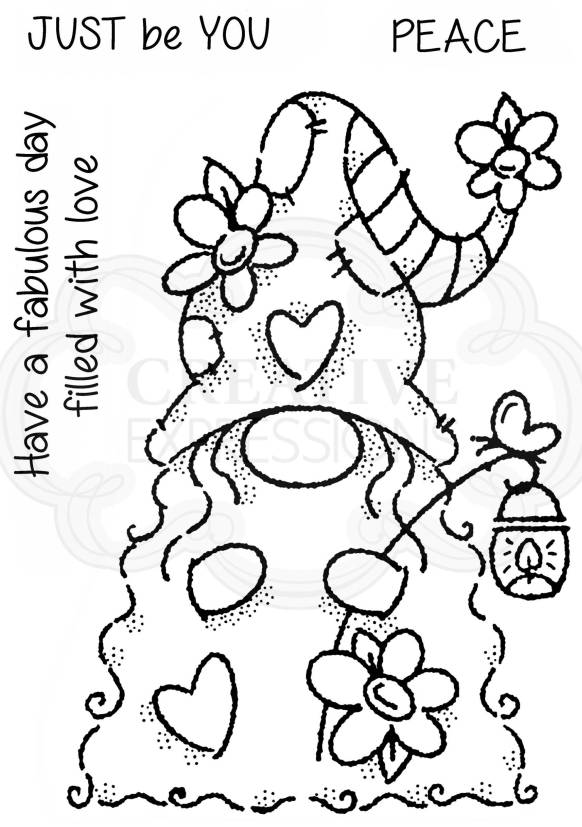 Woodware Clear Stamps Lino Cut -  Flower Power (FRS844)