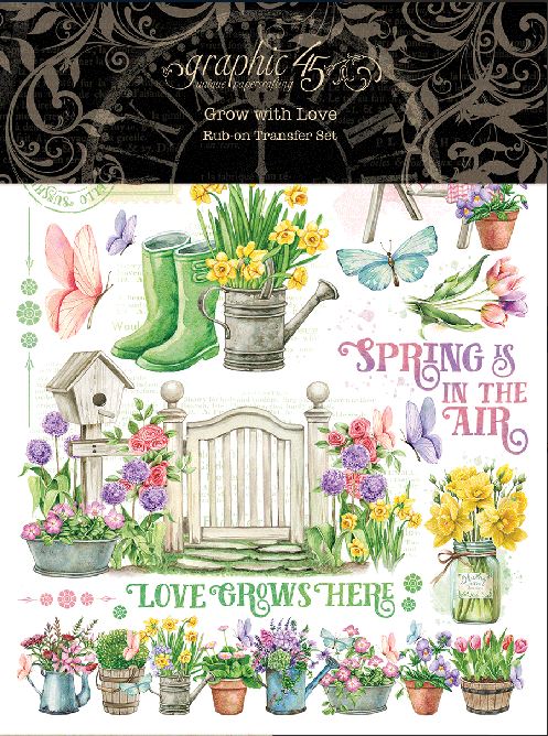 Graphic 45 Grow with Love Rub-On Transfers (2 Sheets)