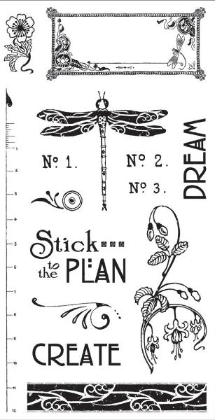 Graphic 45 Artisan Style Cling Stamp Set 2