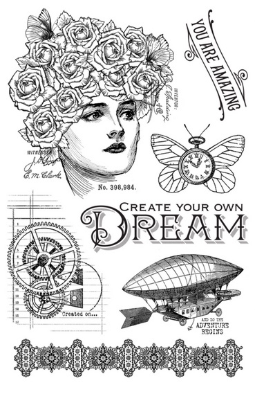 Graphic 45 Imagine Clear Stamp Set - DREAM
