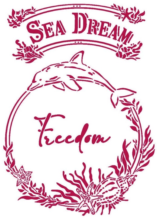 Stamperia Stencil A4 -  Romantic Sea Dream Freedom (KSG462)