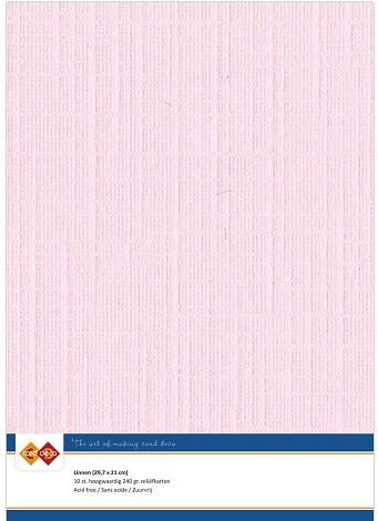 A4 Linen Textured Cardstock (Pack of 10) - SOFT PINK