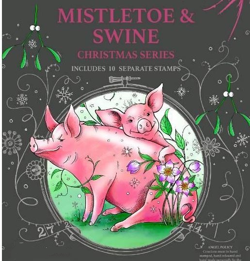  Pink Ink Design Stamps -  Mistletoe & Swine ( 10 Stamps)