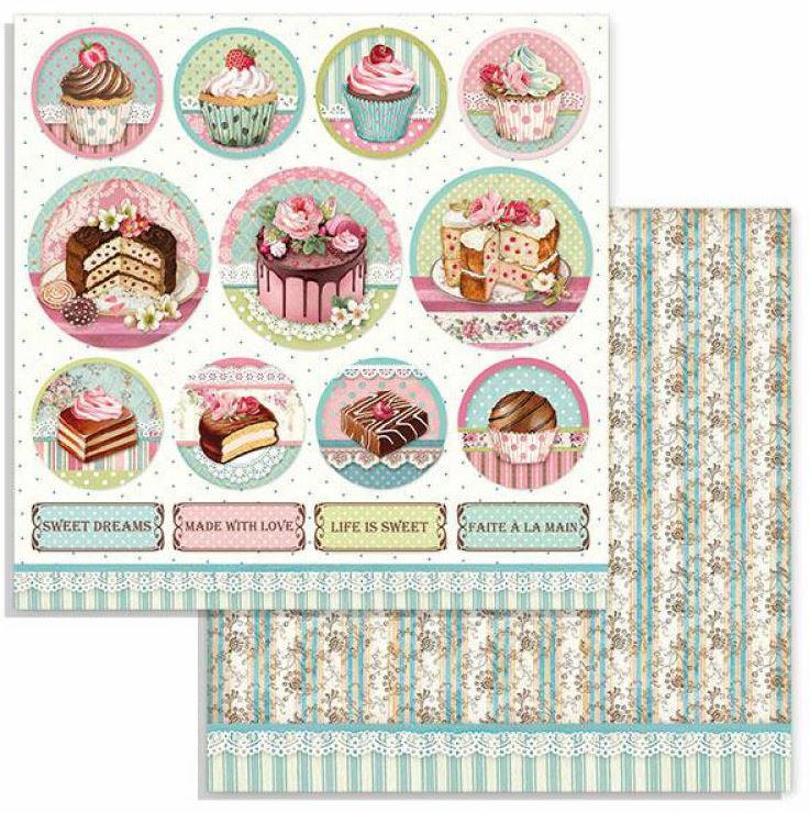 Stamperia Double-Sided Paper - SWEETIE MINI CAKE ROUNDS (SBB737)