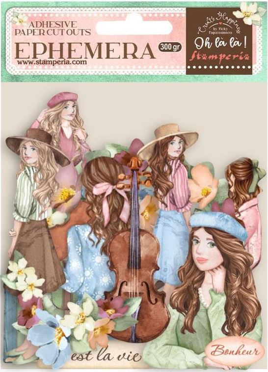 Stamperia Create Happiness Oh l l Ephemera girls and flowers DFLCT18