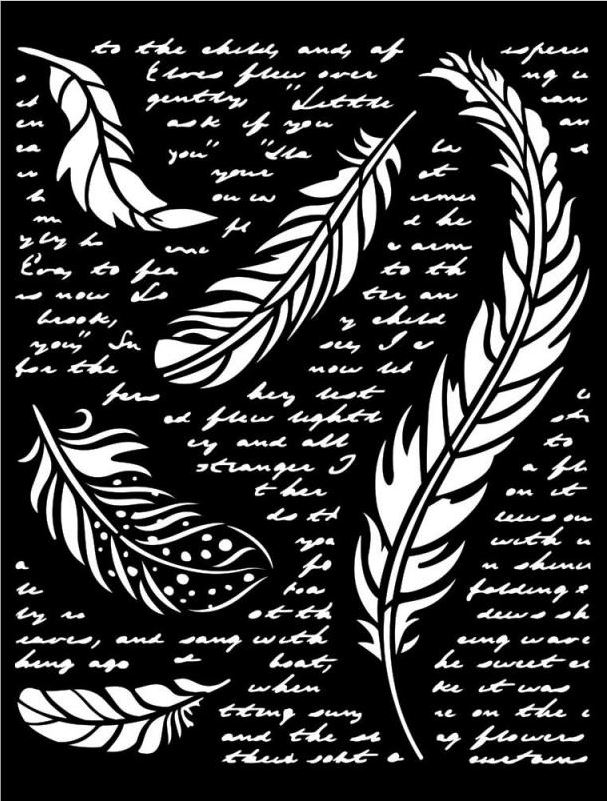 Stamperia Our Way Thick stencil 20x25 cm - Feathers KSTD112