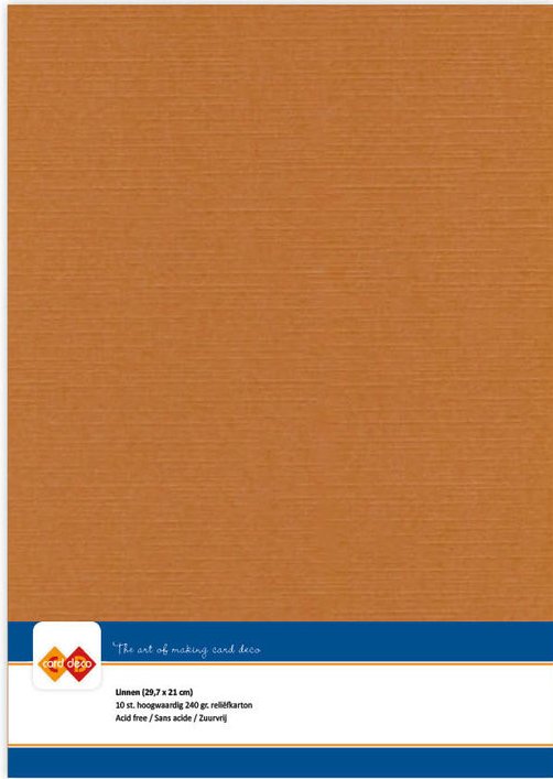 A4 Linen Textured Cardstock (Pack of 10) COFFEE BROWN