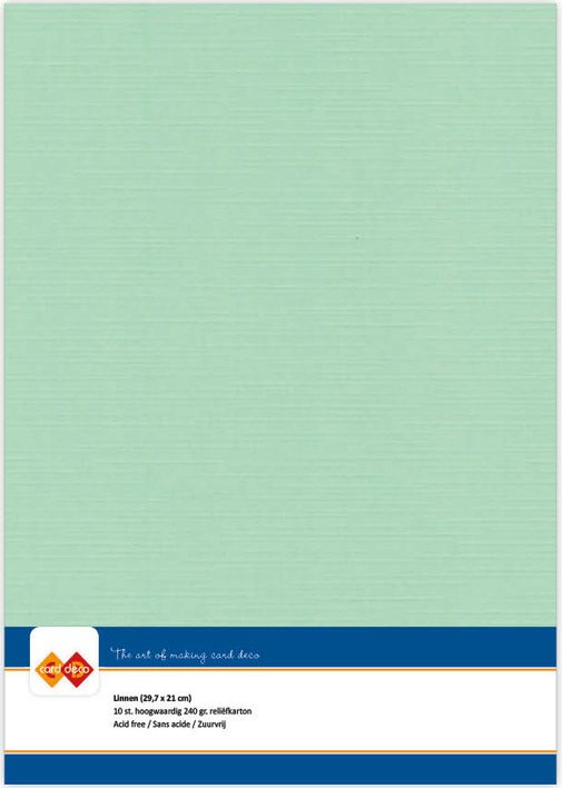 A4 Linen Textured Cardstock (Pack of 10) MIDDLE GREEN