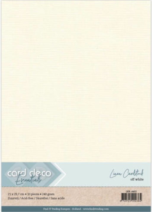 A4 Linen Textured Cardstock (Pack of 10) OFF WHITE