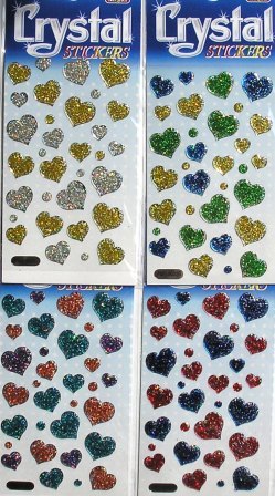 Crystal Glitter Set - Hearts (4 sticker sheets)