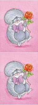 Dcoupage - Squirrel with Rose - Small 