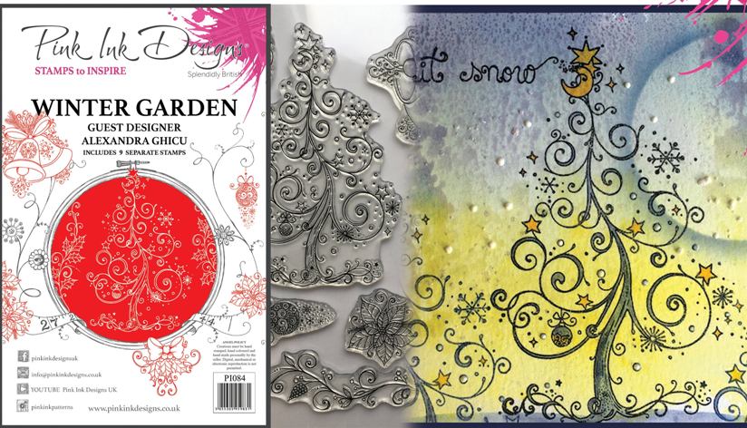 Pink Ink Design Stamps - WINTER GARDEN (9 STAMPS)