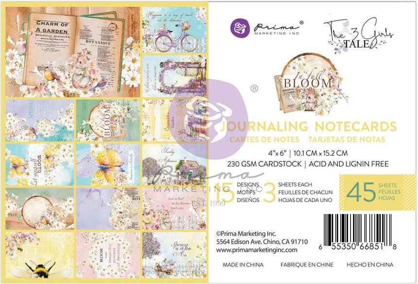 Prima In Full Bloom 4x6 Inch Journaling Cards (668518)