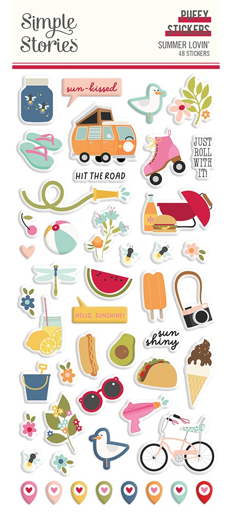 Simple Stories Summer Lovin' Puffy Stickers (17322)