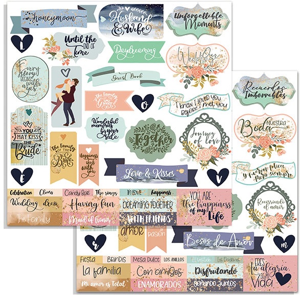 Stamperia Double-Sided Paper - LOVE STORY QUOTES (SBB723)
