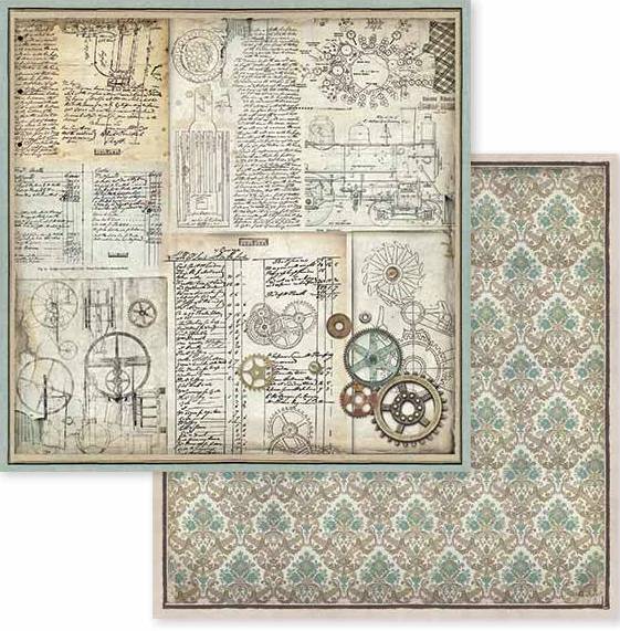 Stamperia Double-Sided Paper - Voyages Fantastiques Gears SBB598