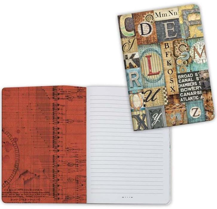 Stamperia A6 Notebooks -  Mechanical Fantasy Letters (ENBA6002)