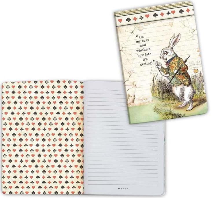 Stamperia A6 Notebooks - Alice White Rabbit (ENBA6006)