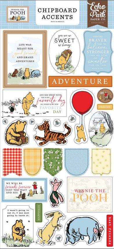 Echo Park Winnie The Pooh Chipboard Accents (WTP363021)