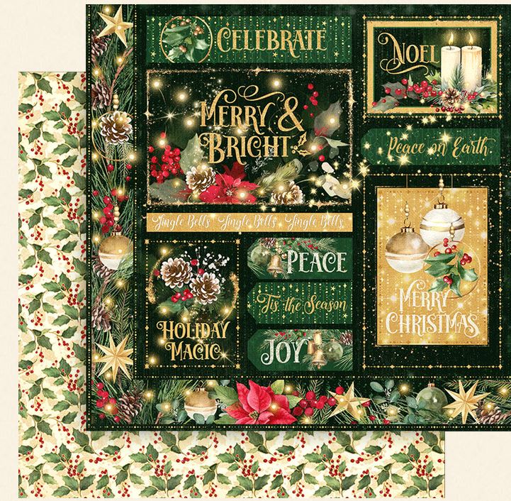 PRE-ORDER: Graphic 45 Merry & Bright Double-sided Paper - Signature Wishes
