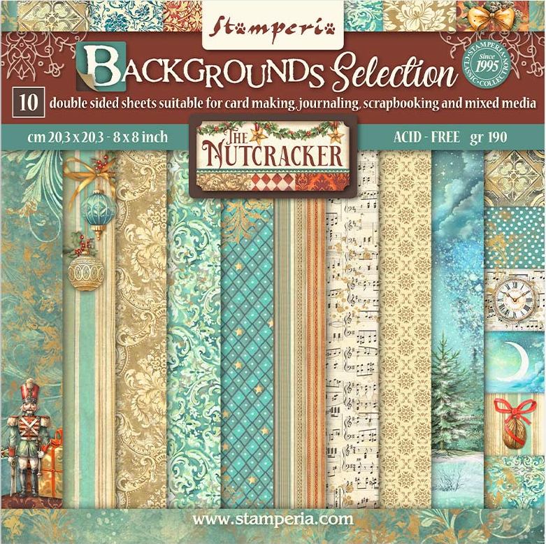 Stamperia The Nutcracker 8x8 Paper Pack BACKGROUNDS