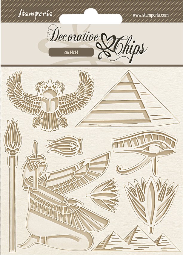 Stamperia Fortune Decorative Chips - Egypt Pyramid (SCB222)
