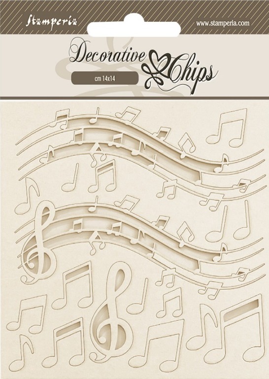 Stamperia The Nutcracker Decorative Chips -Music (SCB228)