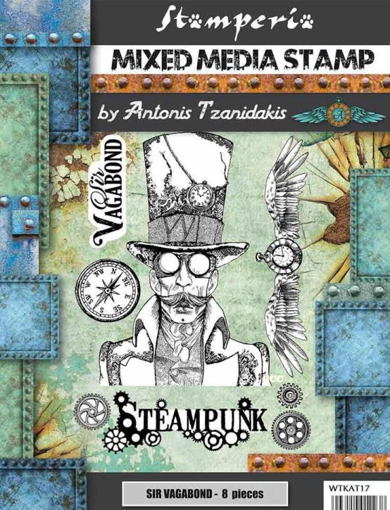 Stamperia Mixed Media Stamps - Sir Vagabond Steampunk (WTKAT17)