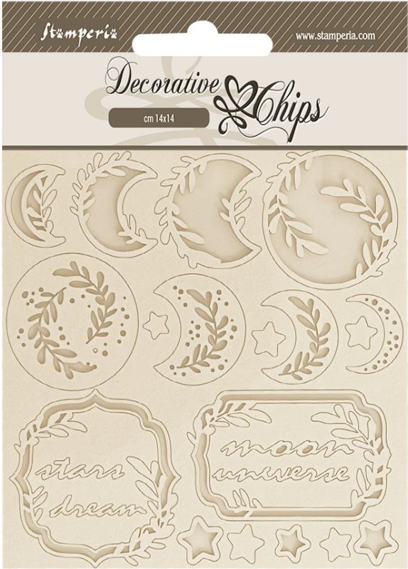Stamperia CH Secret Diary Decorative Chips - Moon (SCB216)