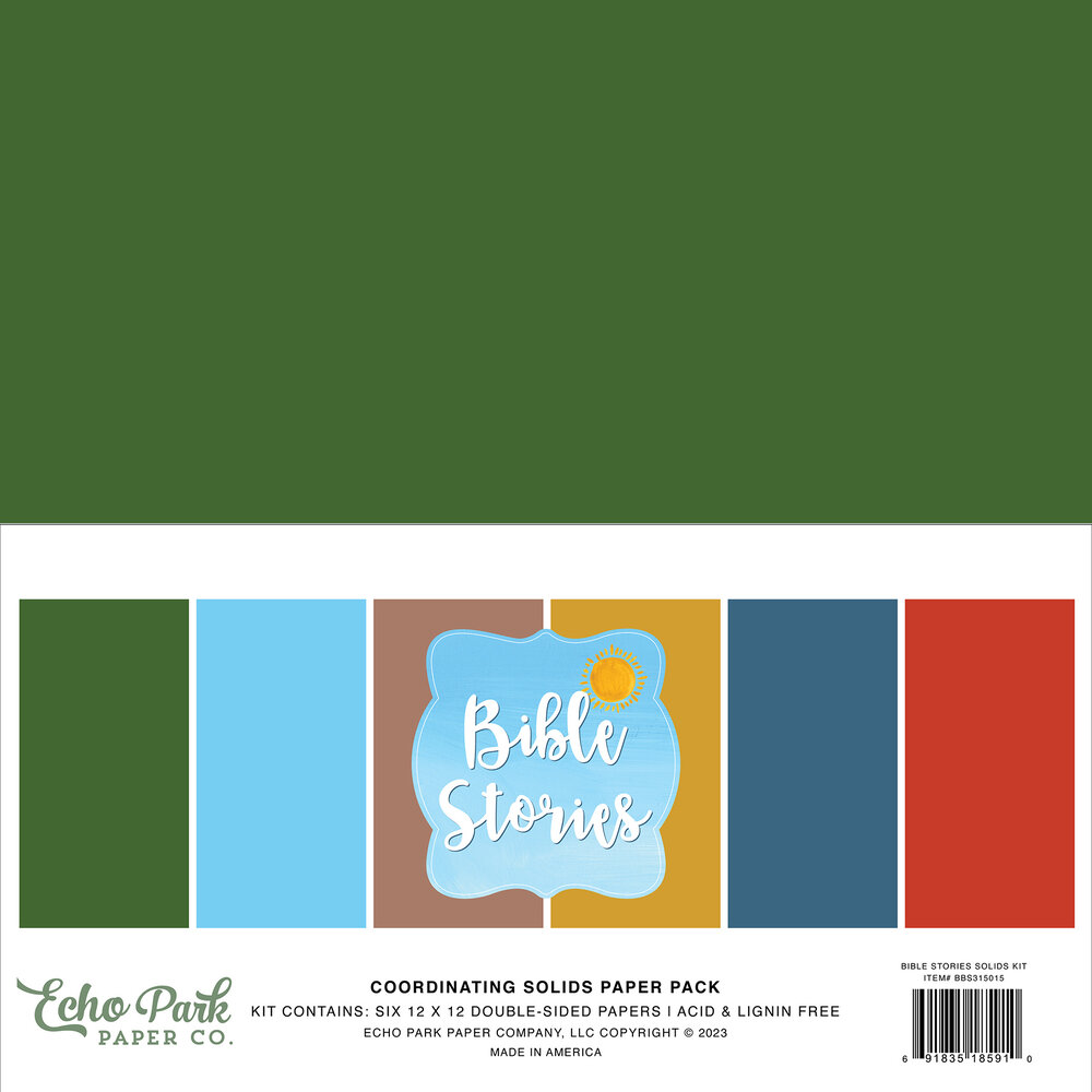 Echo Park Bible Stories 12x12 Inch Coordinating Solids Paper Pack (315015)