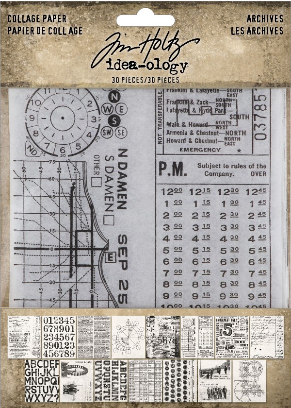 Idea-ology Tim Holtz Collage Paper Archives (TH94366)