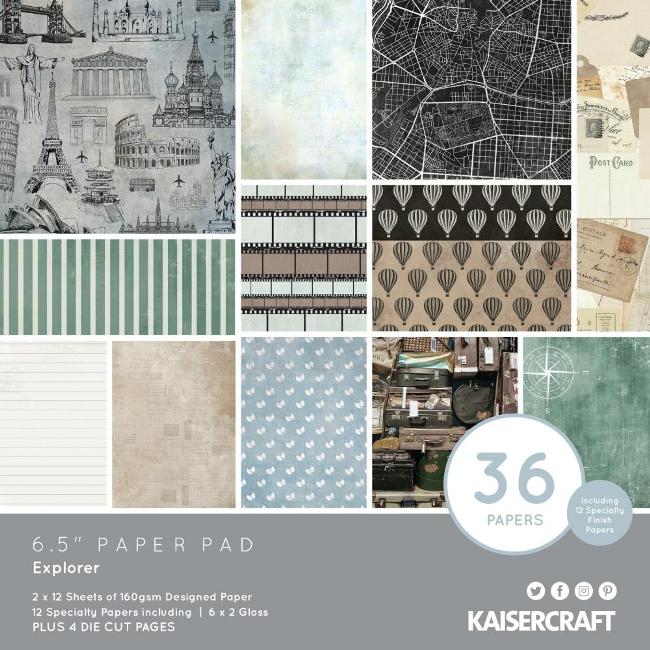 Kaisercraft Explorer Paper Pad (Includes speciality and die-cut elements)