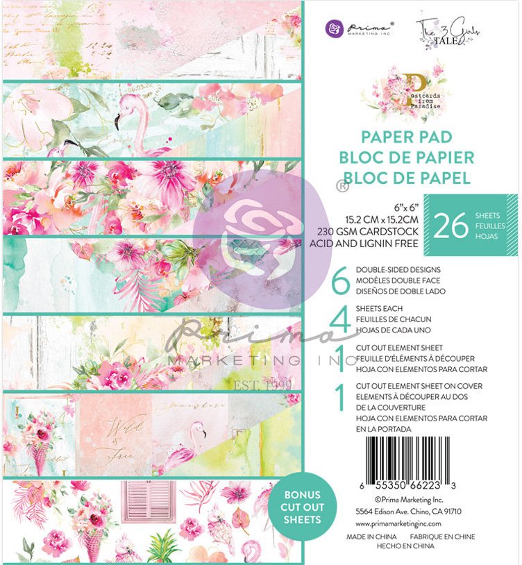 Prima Postcards from Paradise 6x6 Inch Paper Pad (662233)