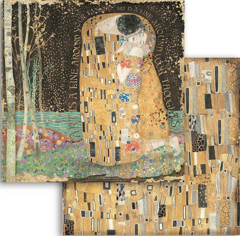 Stamperia Double-Sided Paper - Klimt The Kiss  (SBB833)